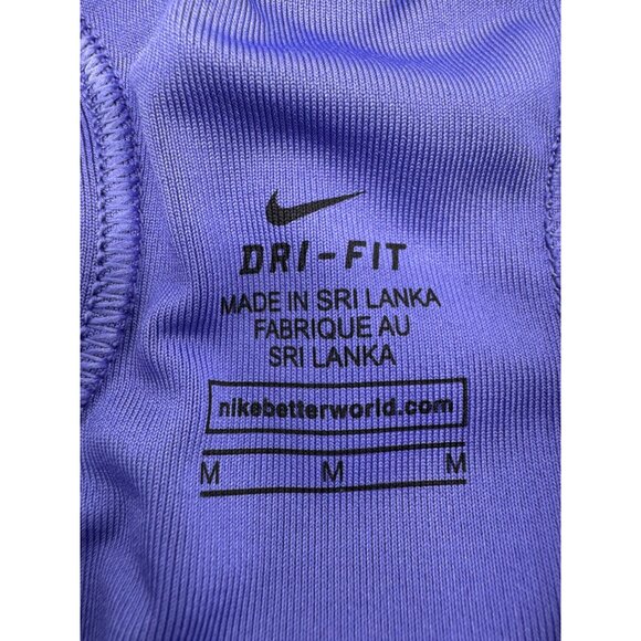 Nike Pro Womens Dri-Fit Sports Bra Size M Purple Neon Green Logo Racerback Gym - Picture 2 of 8